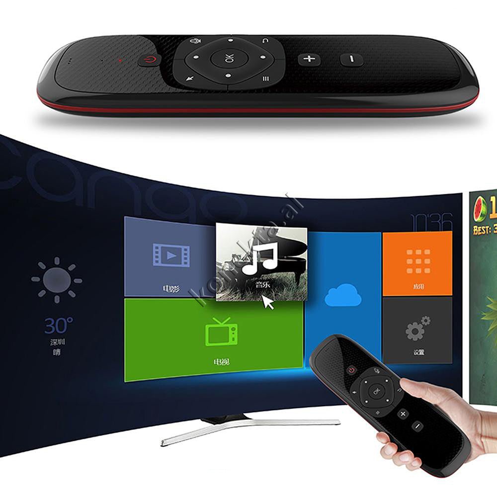tjetertjeter W3 Air Mouse Remote Control, Black - Thumbnail 3