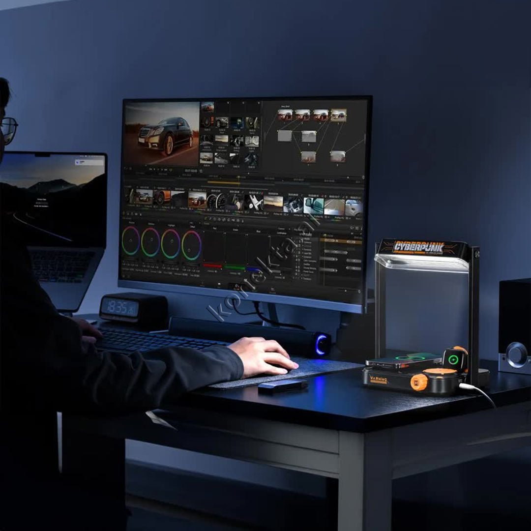 tjetertjeter Cyberpunk Wireless Charger, Black - Thumbnail 10
