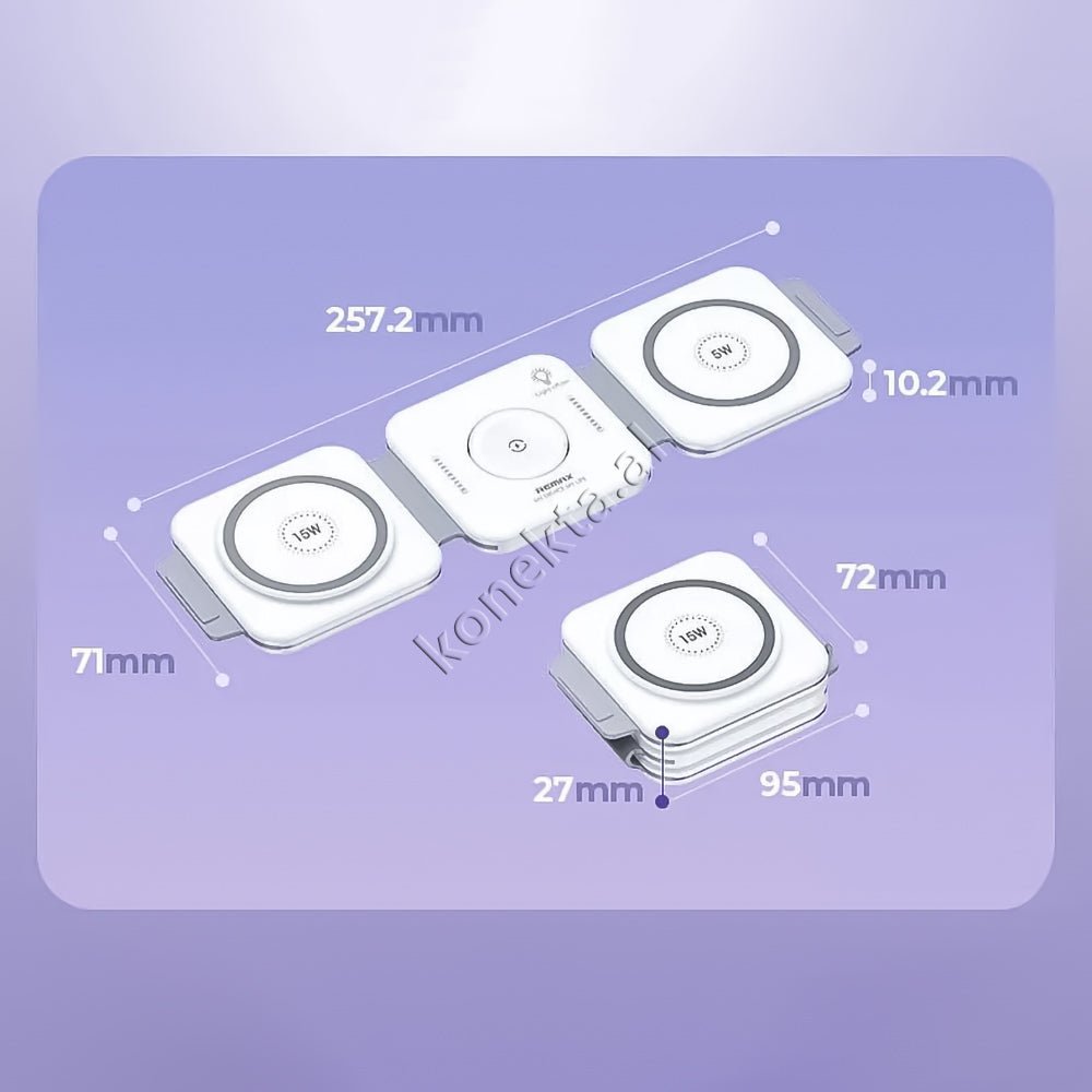 REMAX Wireless Charger, White, 3 in 1, Foldable, 22.5W - Thumbnail 11