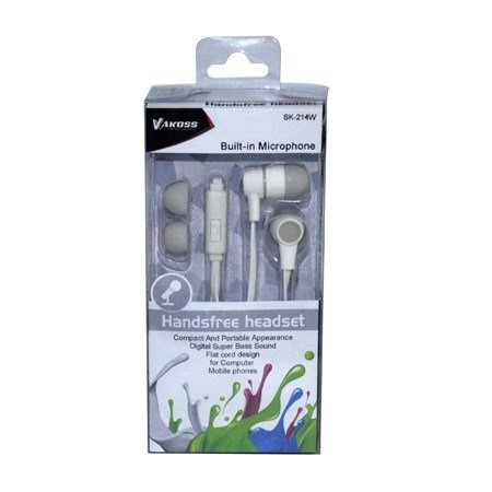 Vakoss SK-214W Headphones, Wired, White - Thumbnail 2