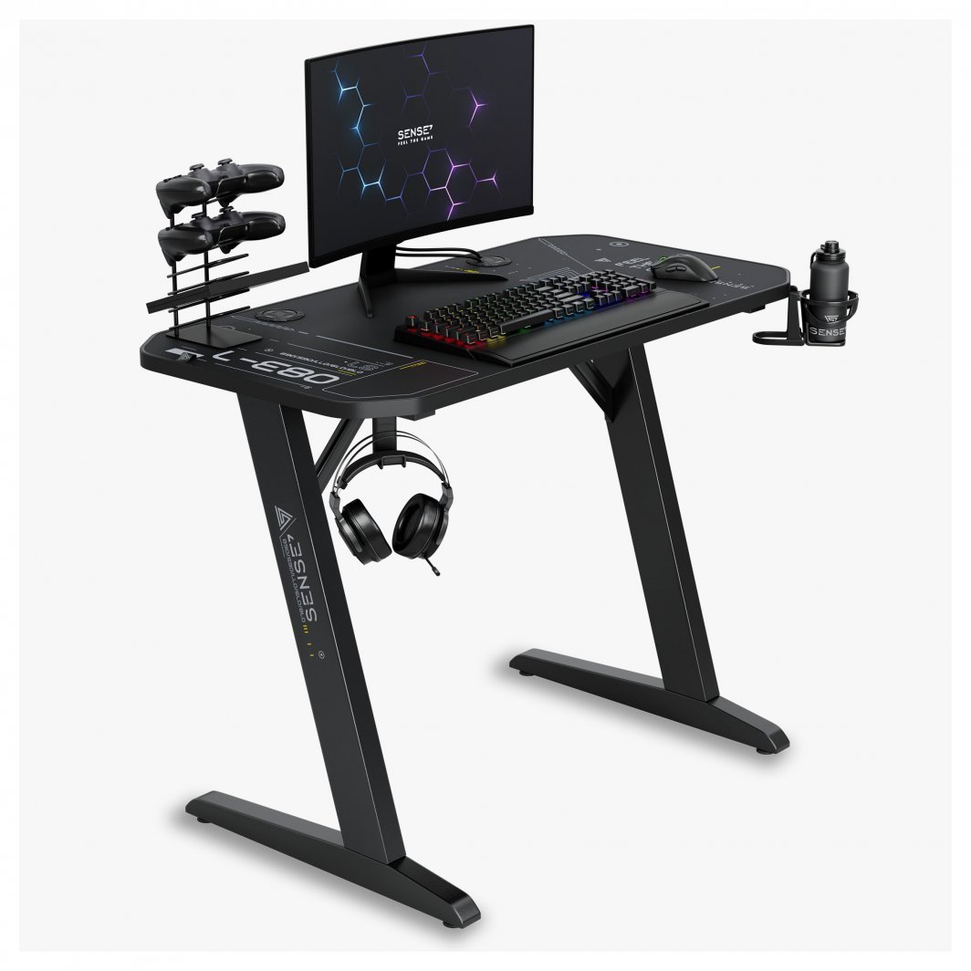 SENSE7 Nomad Cybernetic Table, 100cm x 50cm, Black - Thumbnail 3
