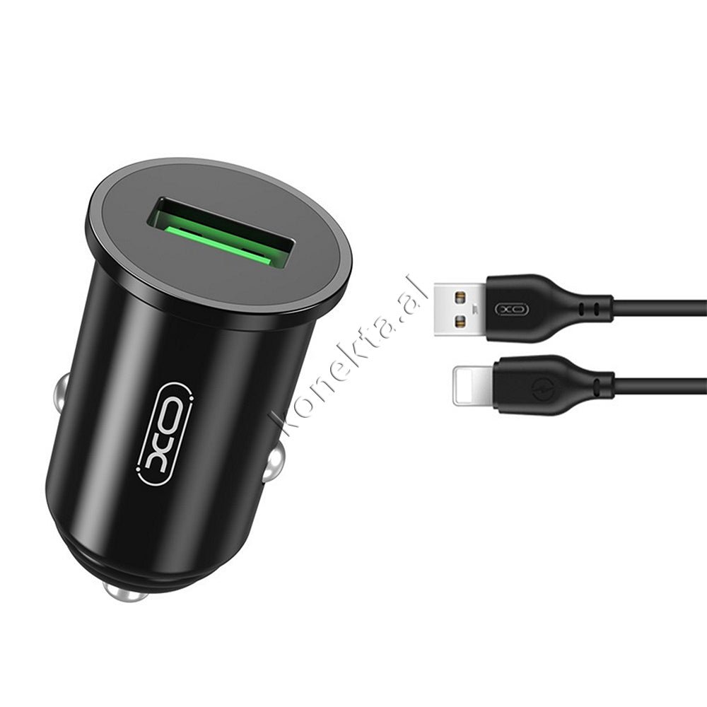 XO Adaptor Karikimi Per Makine 18W Me 1 Porte Dhe Kabell Lightning / Micro & Type-C - Image 1