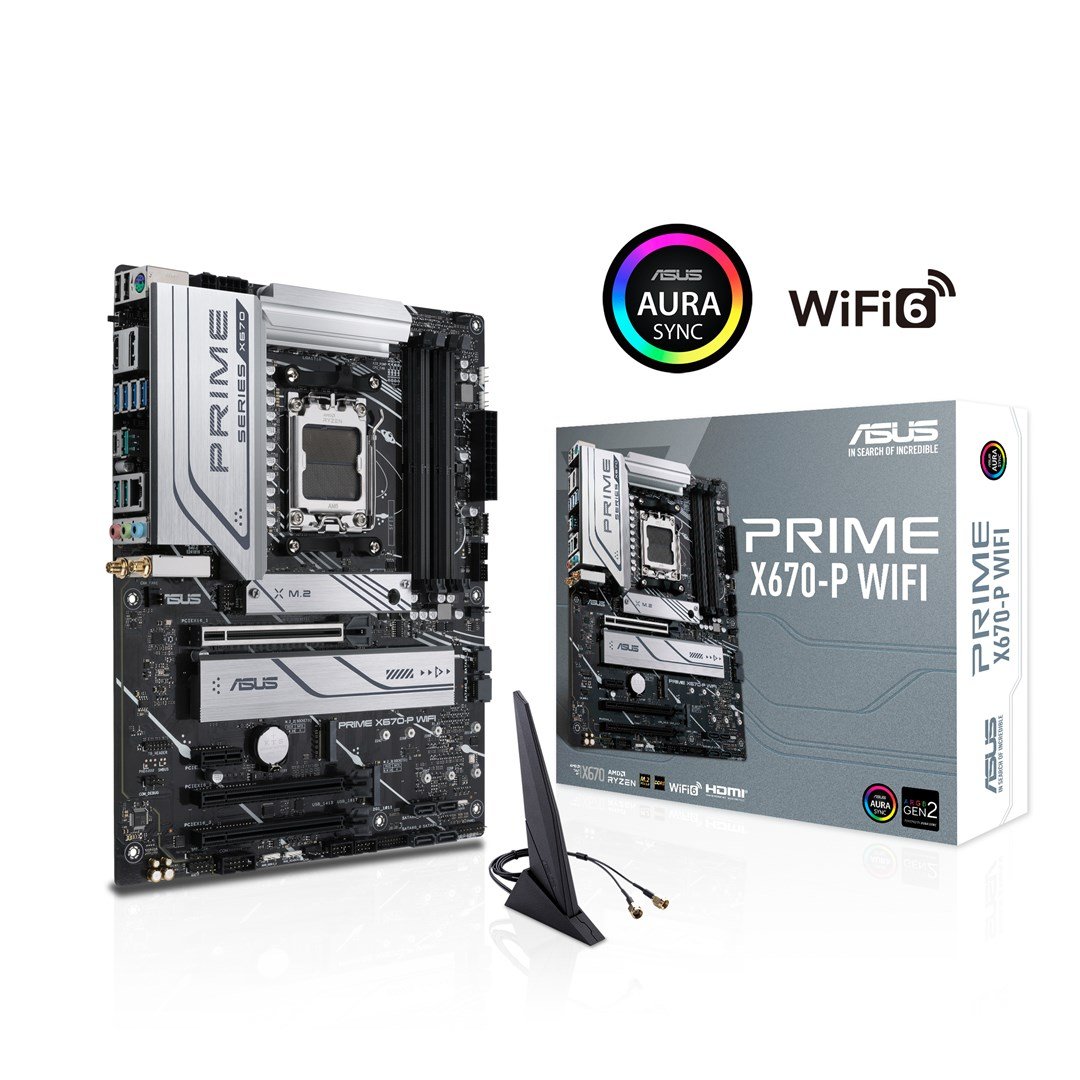 ASUS PRIME X670-P WiFi AMD X670 Socket AM5 ATX Motherboard - Thumbnail 5