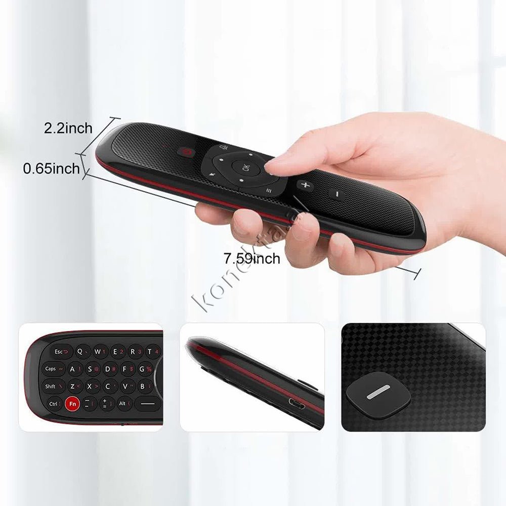 tjetertjeter W3 Air Mouse Remote Control, Black - Thumbnail 6