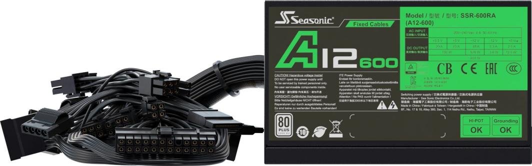 Seasonic A12 SSR-600RA ATX Power Supply, 600W - Thumbnail 6