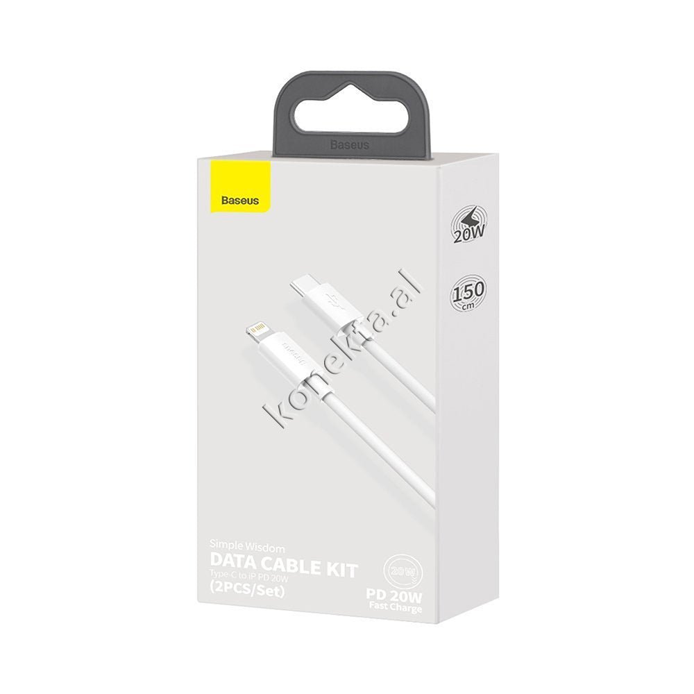Baseus Charging Cable, 1.5m, Type-C to Lightning, Fast Charge 20W, White - Thumbnail 11