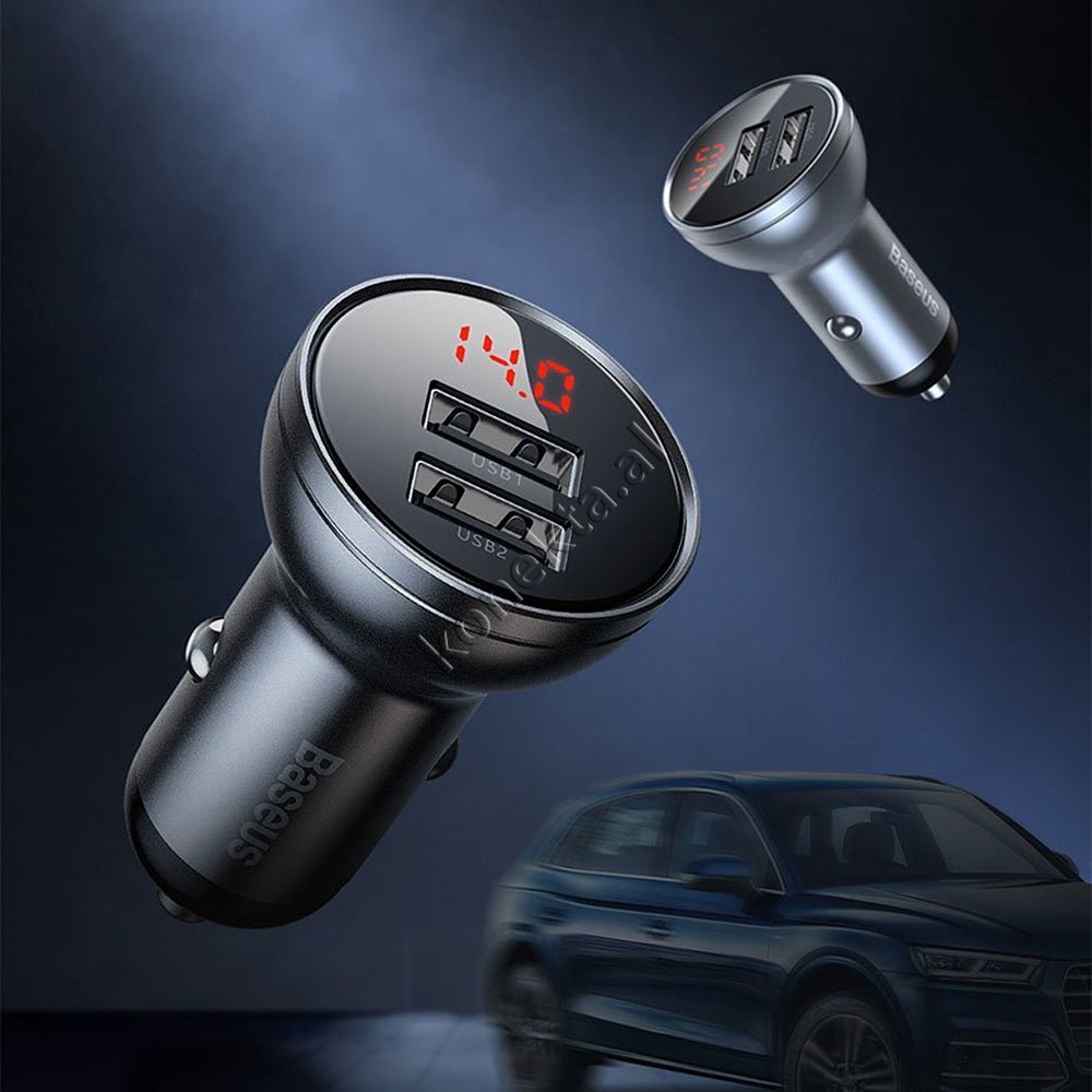 Baseus Car Charger Adapter with 3-in-1 Cable - Thumbnail 5