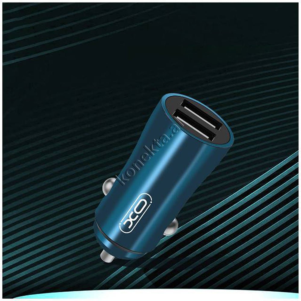 XO Adaptor Karikimi Per Makine Me Dy Porta USB Fast Charge, Silver / Blue - Thumbnail 4