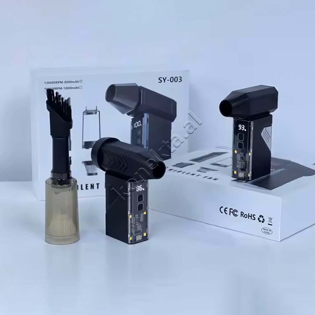 tjetertjeter Turbo Fan Vacuum Cleaner, 130000 RPM, 5000mAh Battery - Thumbnail 6