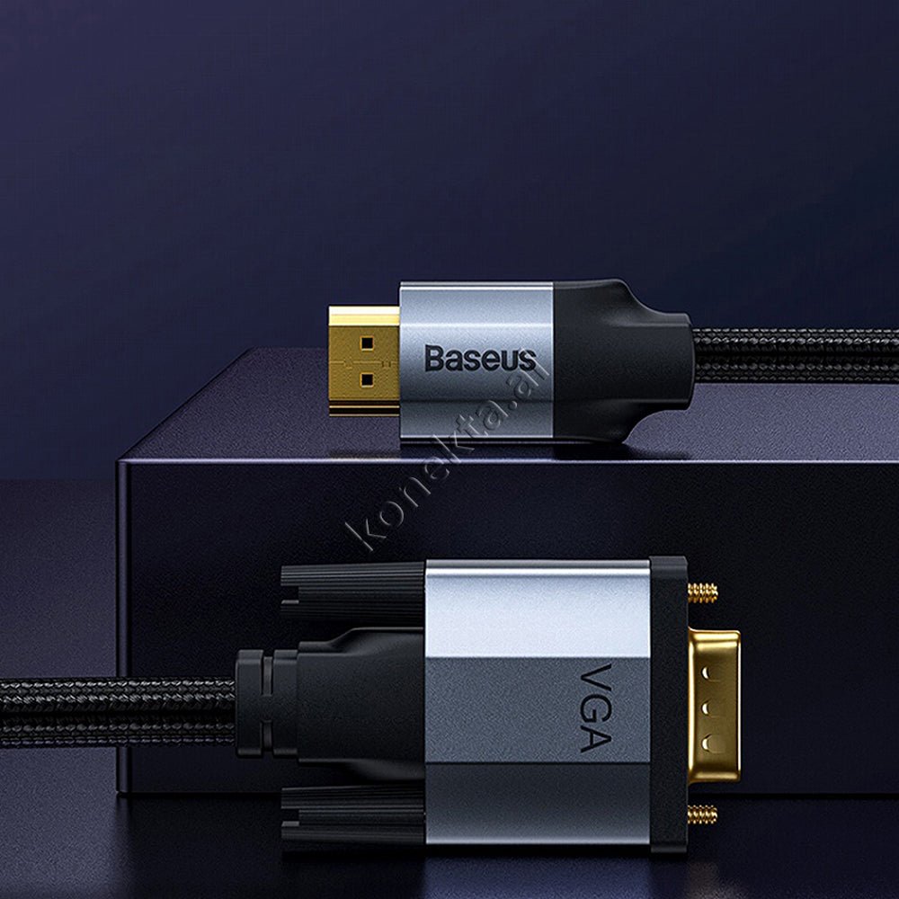 Baseus HDMI-VGA Cable, 2m, Grey - Thumbnail 5