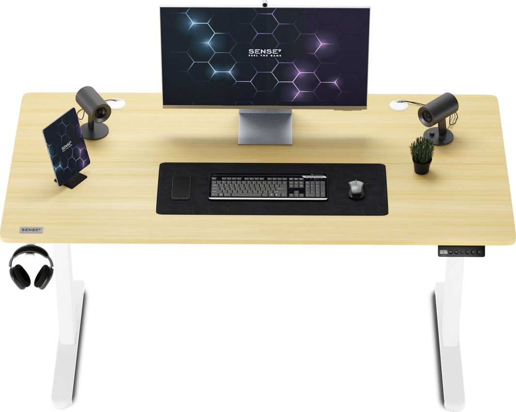 SENSE7 Nojo Table, 140cm x 70cm, White / Light Wood - Thumbnail 7