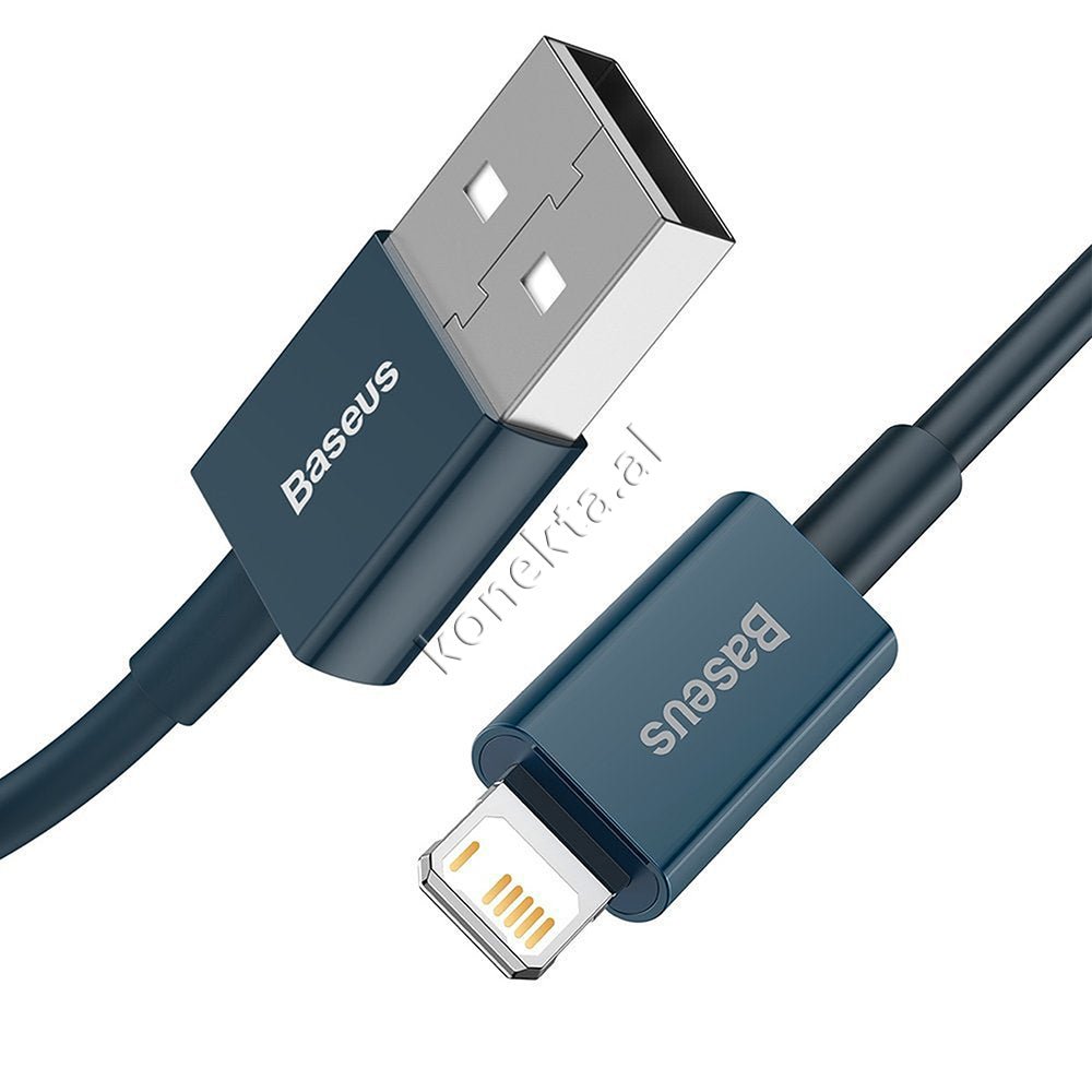 Baseus USB to Lightning Charging Cable, 2m, Blue - Thumbnail 4