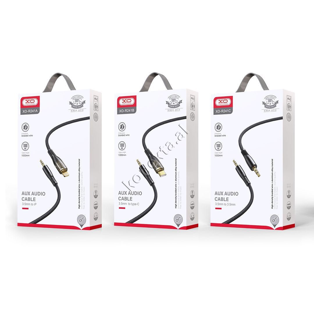 XO AUX Cable, 1m, Lightning / Type-C / AUX to AUX 3.5mm - Thumbnail 10