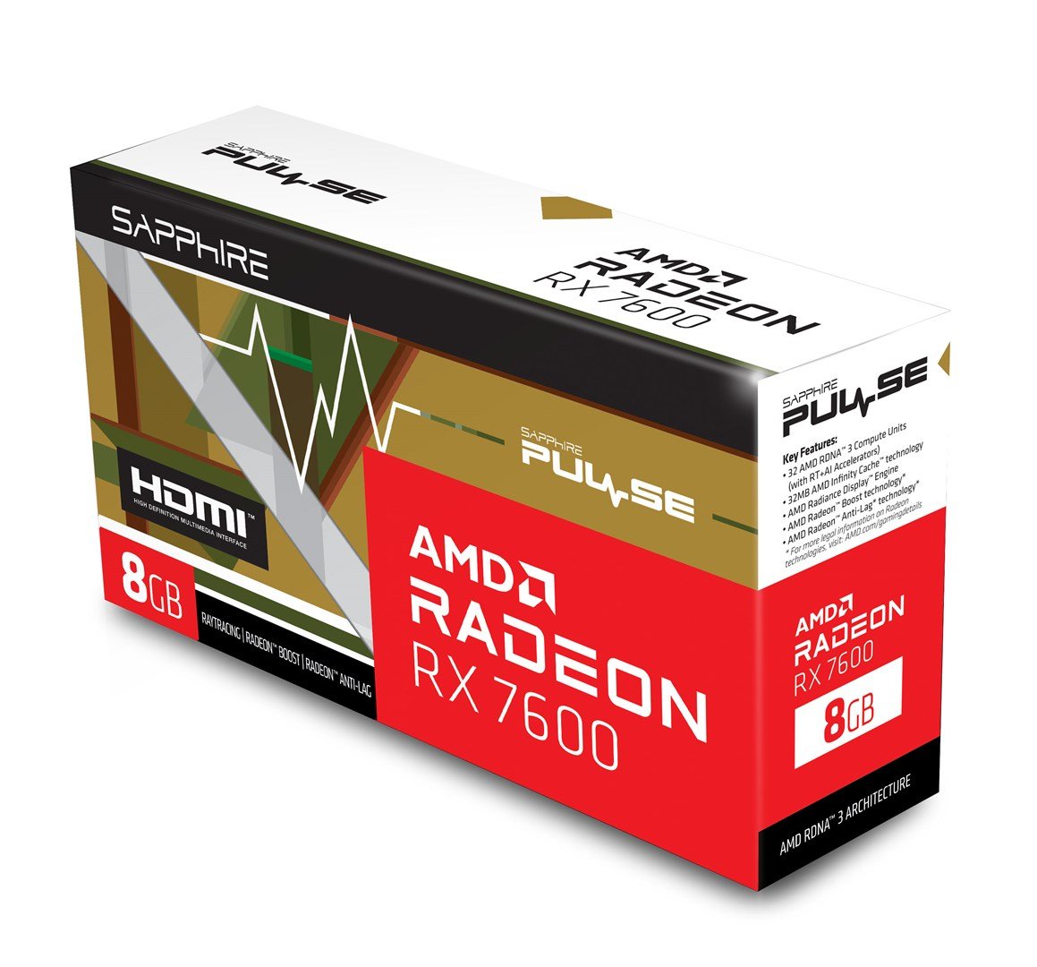 Sapphire Pulse Radeon RX 7600 Gaming OC 8GB GDDR6 Graphics Card - Thumbnail 7