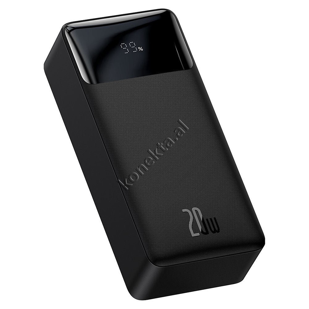 Baseus 30000mAh Power Bank, 15W & 20W, 3 Ports, Black - Image 1