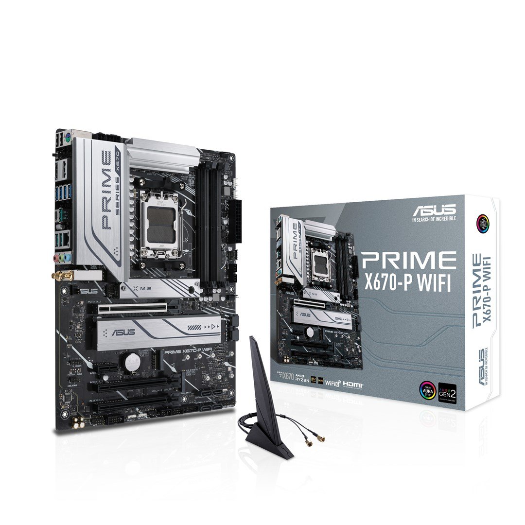 ASUS PRIME X670-P WiFi AMD X670 Socket AM5 ATX Motherboard - Thumbnail 3
