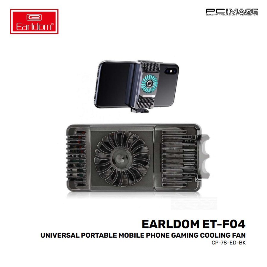 Earldom ET-F04 Phone Cooler, Black - Thumbnail 2