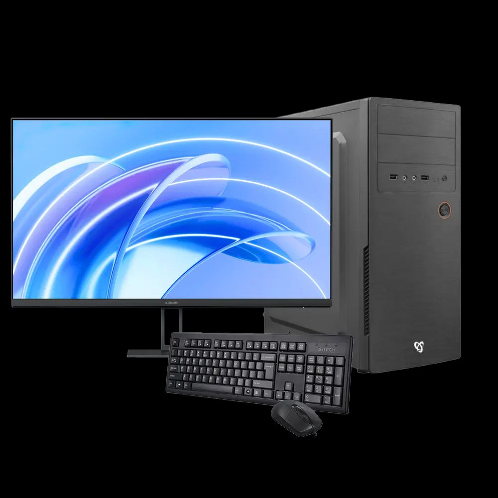 POX3 Office SET Computer, Core i3-14100F Gen14, 8GB RAM, 256GB SSD, 27" Monitor - Image 1