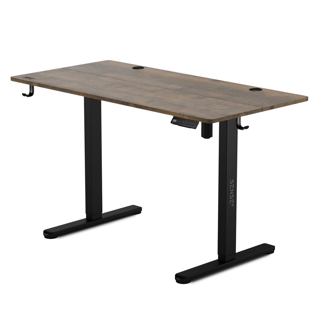 SENSE7 Nojo Electric Table, 120cm x 60cm, Black/Wood - Image 1