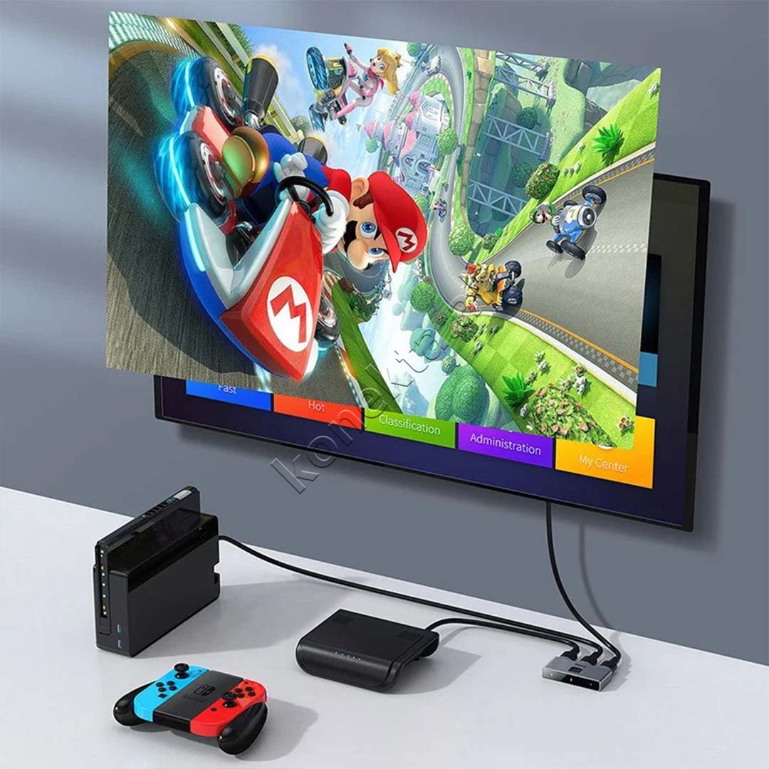Baseus HDMI Switcher Matrix 4K HD, Grey - Thumbnail 8