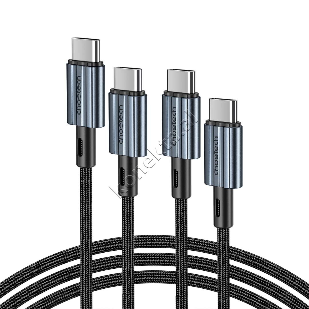 Choetech 60W Type-C to Type-C Cable, 2m, Black - Thumbnail 2