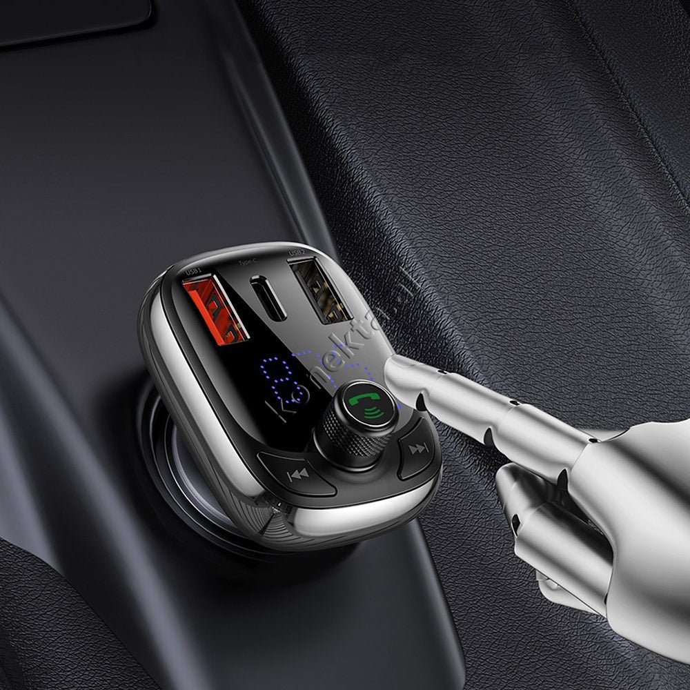 Baseus MP3 Car Charger, 36W, Bluetooth, Digital Panel - Thumbnail 23