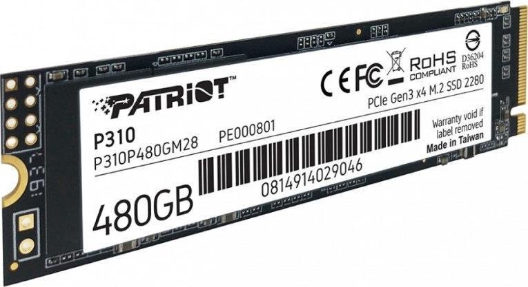 Patriot P310 SSD, 480GB, M.2 2280 PCI-E x4 Gen3 NVMe - Thumbnail 4