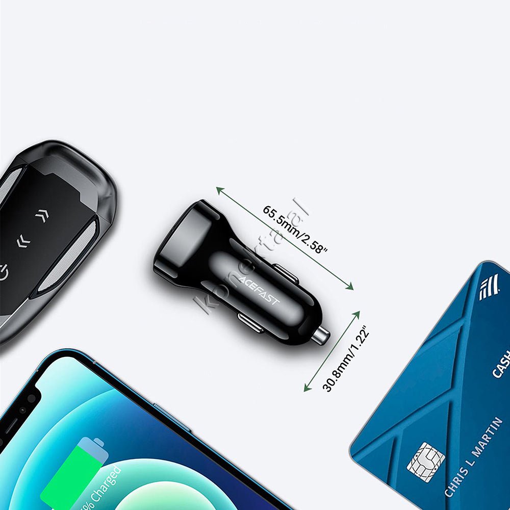 AceFast Car Charger 66W with USB and Type-C Ports - Thumbnail 8