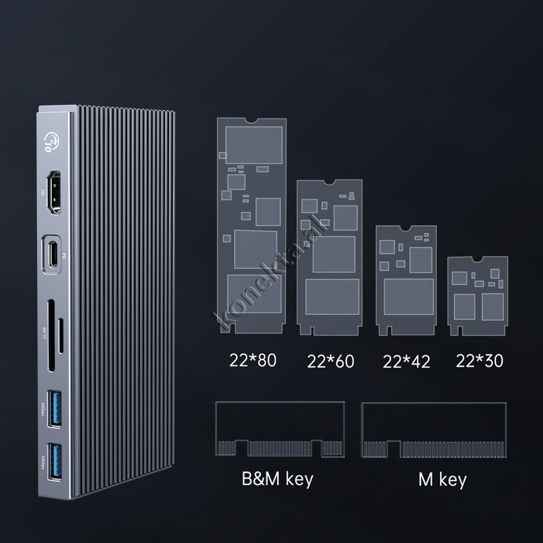 Orico CDH-9N Adapter Hub, 9 Ports, SSD Reader up to 2TB, 10Gbps - Thumbnail 2