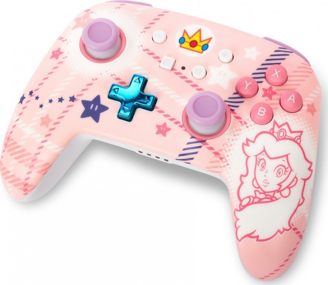 PowerA Enhanced Princess Peach Plaid Controller, Wireless, Multicolor - Thumbnail 10