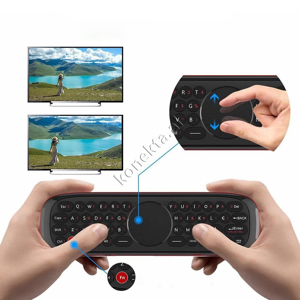 tjetertjeter W3 Air Mouse Remote Control, Black - Thumbnail 4