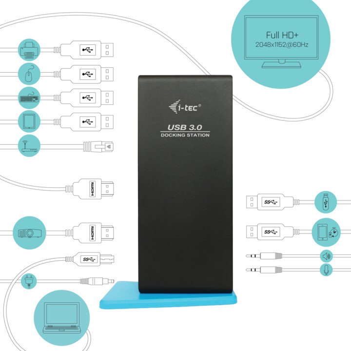 I-Tec USB Docking Station USB 3.0/USB-C Dual HDMI - Thumbnail 4
