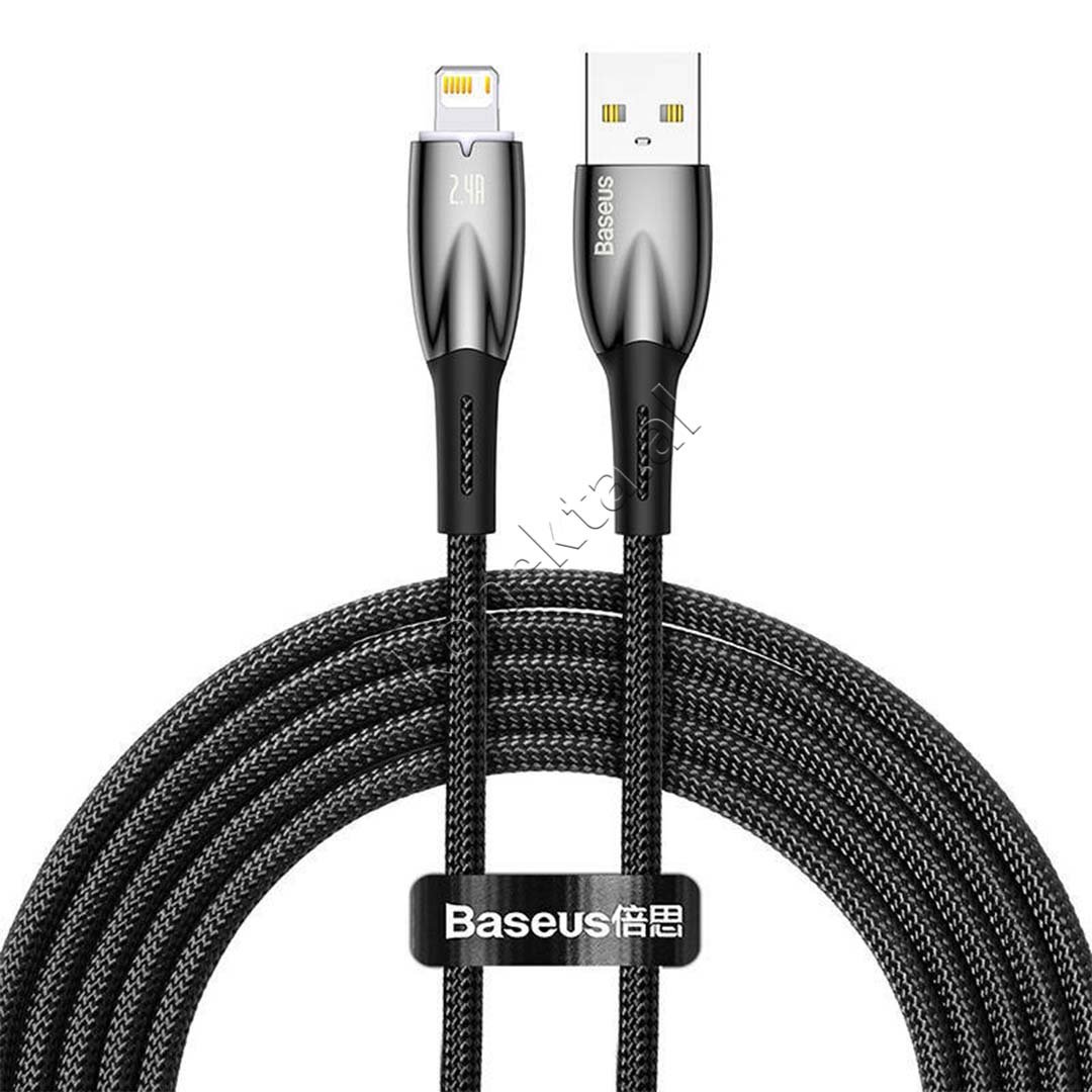 Baseus USB to Lightning Charging Cable, 2m, Black, 2.4A - Image 1