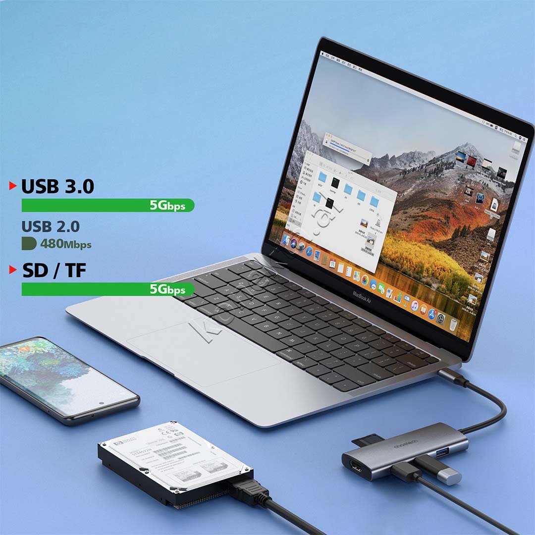 Choetech Adaptor HUB Multifunksional 7 Ne 1 - Thumbnail 4