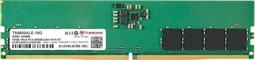 Transcend JetRam DDR5 Memory, 8 GB, 4800 MHz, CL40, JM4800ALG-8G - Image 1