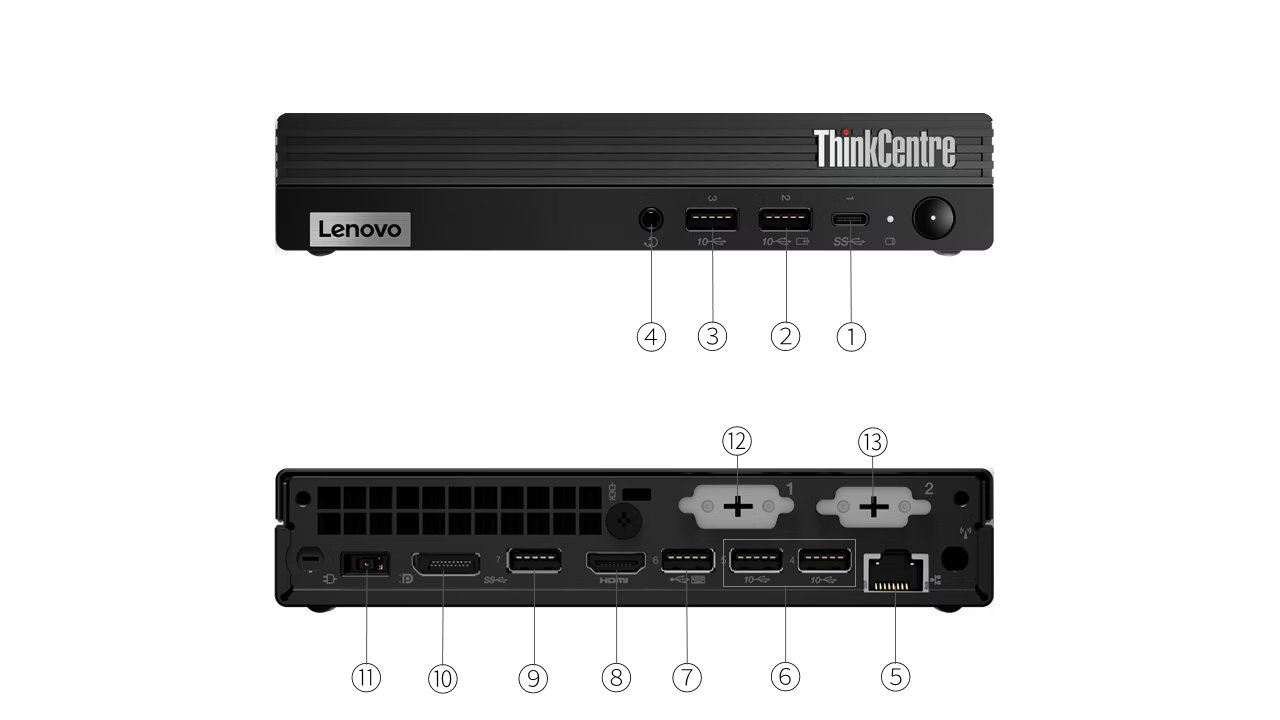 Lenovo ThinkCentre M70q Gen 3 Mini Desktop, 32GB RAM, 1TB SSD, Used - Thumbnail 3