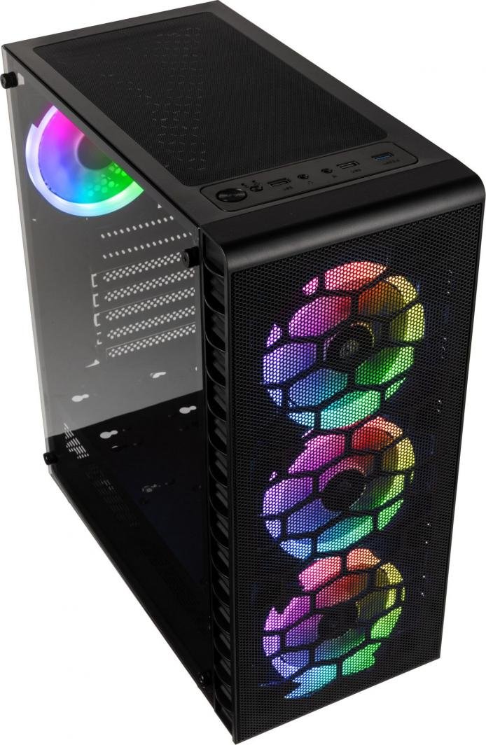 Kolink Observatory Lite Mesh ARGB Case, Black, Midi Tower - Thumbnail 8