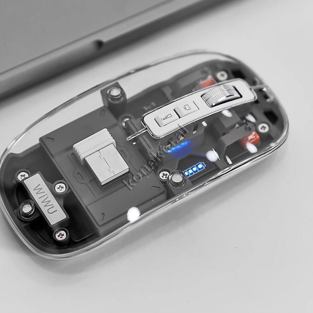 Baseus Wiwu Wireless Mouse, Dark Gray / Light Blue - Thumbnail 4