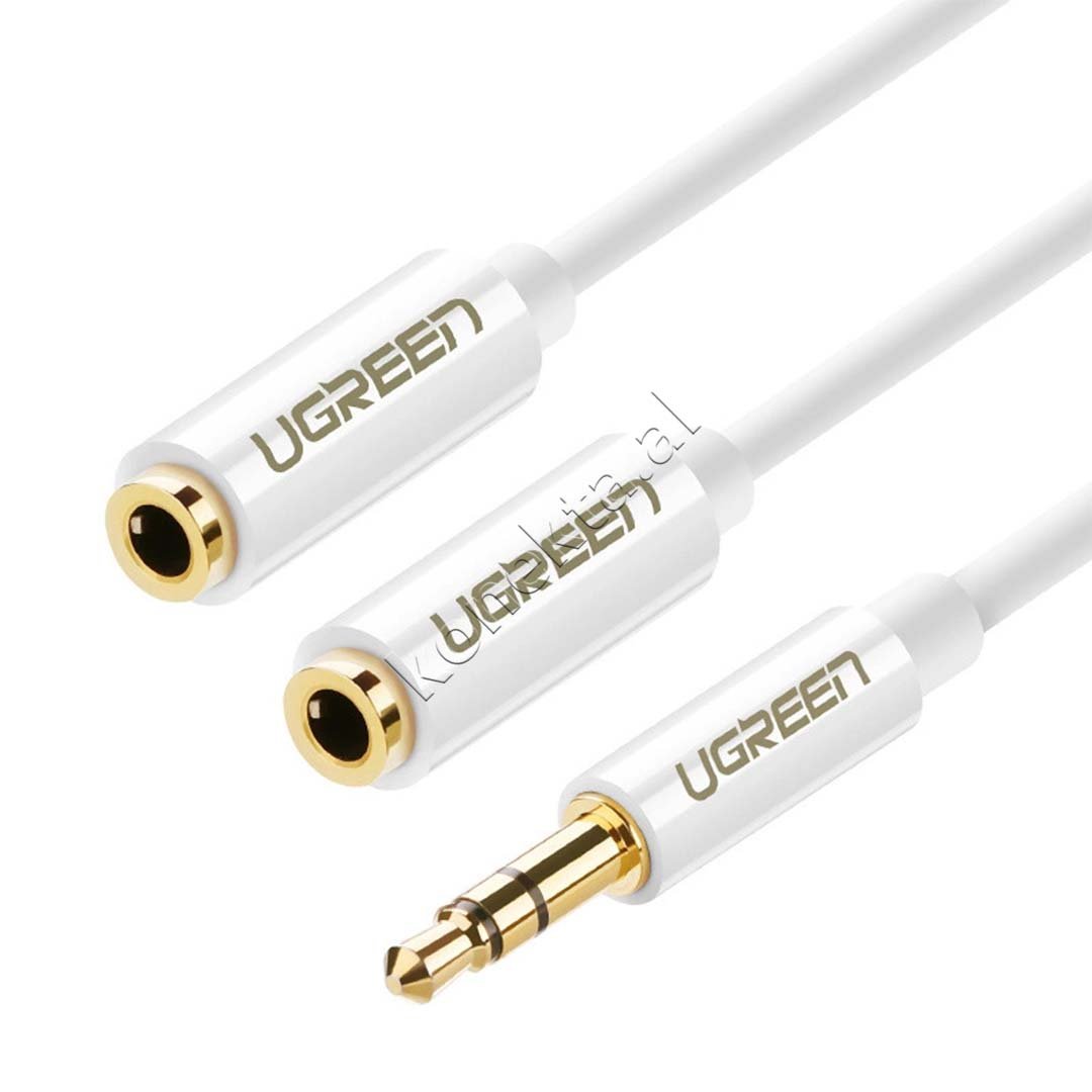 UGreen Aux Adapter Cable, 20cm, White - Thumbnail 3