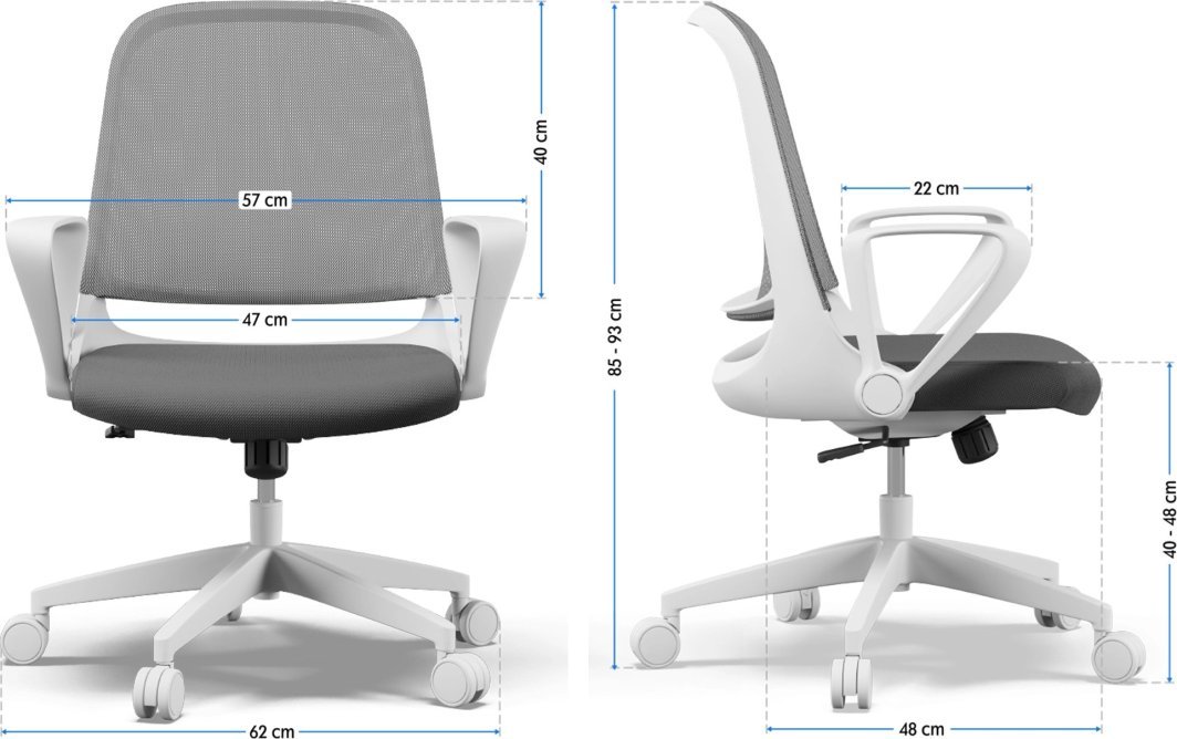 SENSE7 Sopty Chair, White/Grey - Thumbnail 4