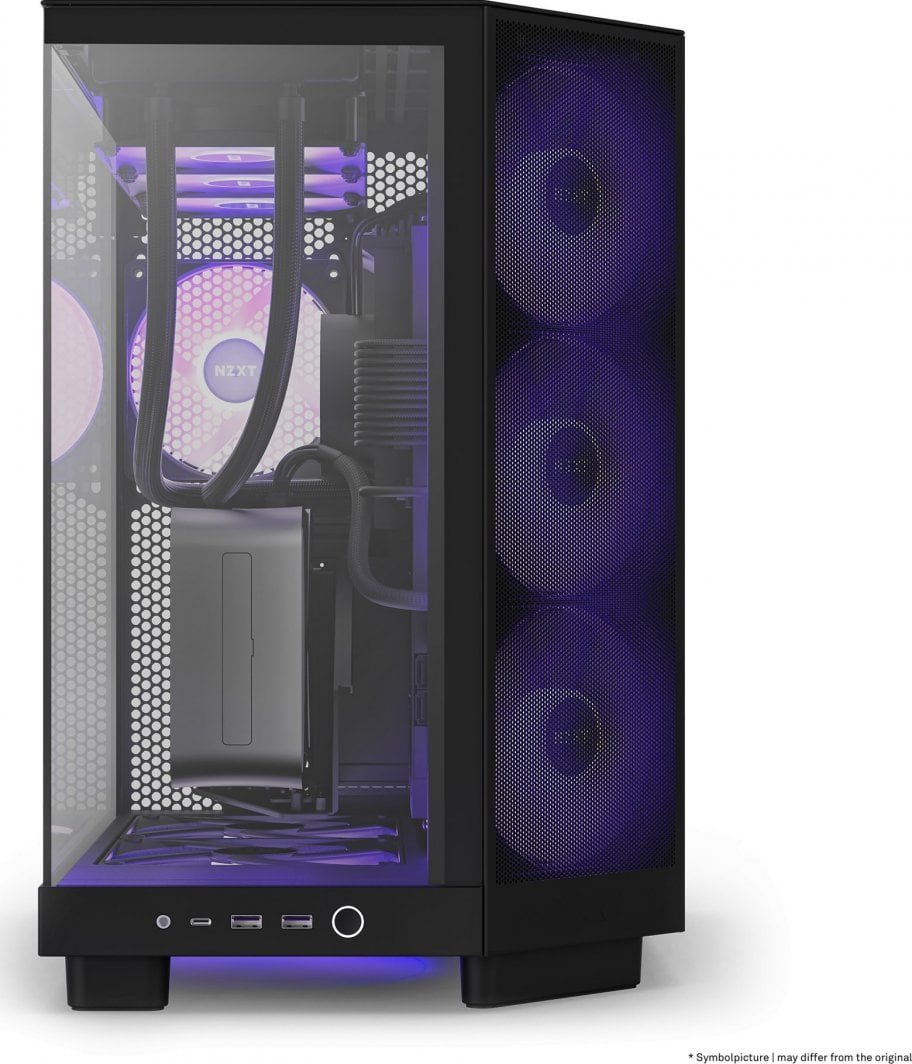 NZXT H6 Flow Case, Black - Thumbnail 4