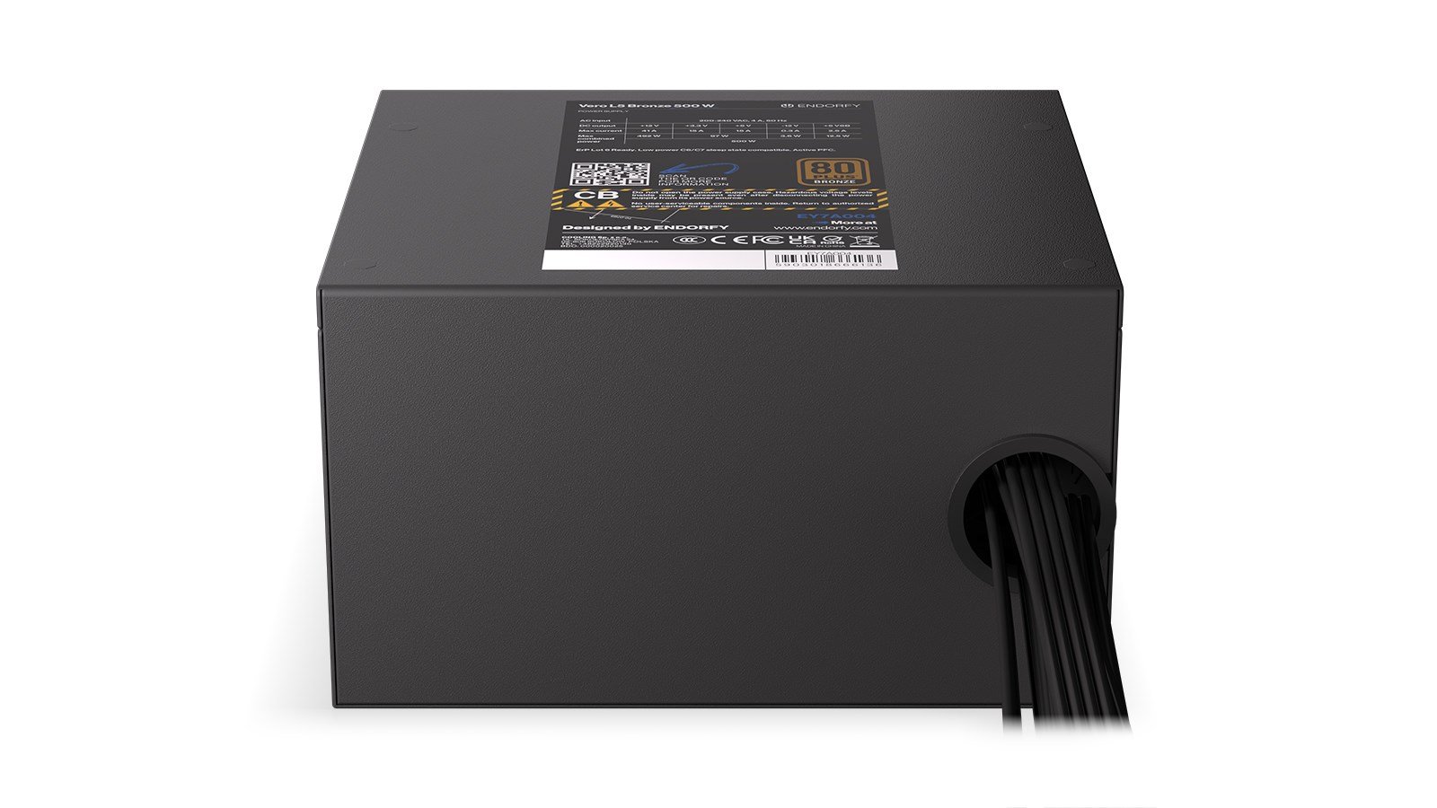 Endorfy Vero L5 Power Supply, 24-pin ATX, 500 W, Black - Thumbnail 8
