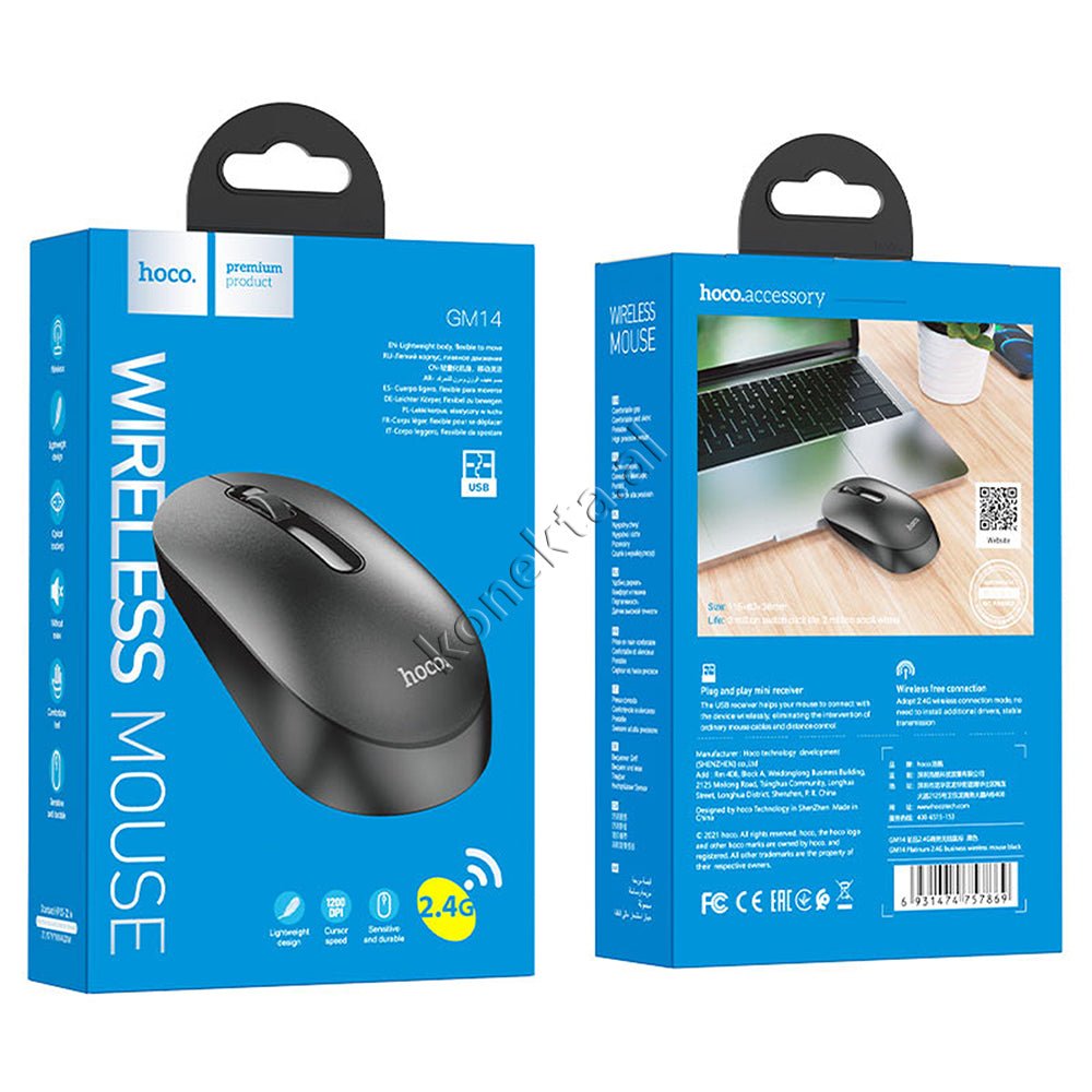 Hoco Wireless Mouse, Black - Thumbnail 2