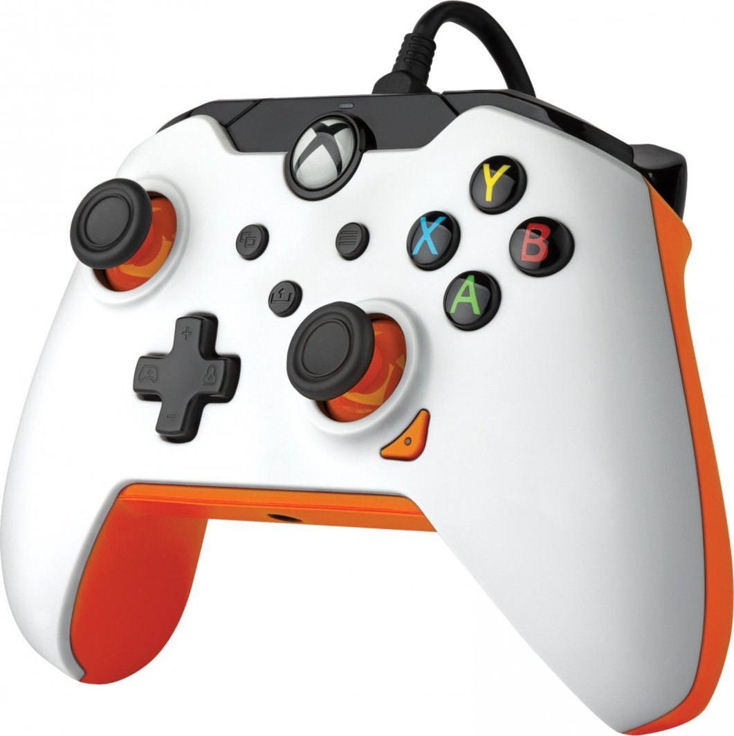 PDP Atomic White Controller, Wired, White / Orange - Thumbnail 5