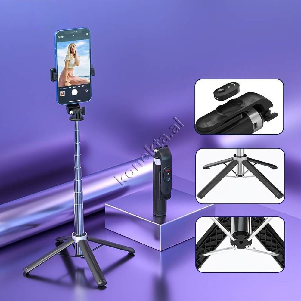Baseus Tripod with Bluetooth and Digital Panel for Selfie or Live Video - Thumbnail 3
