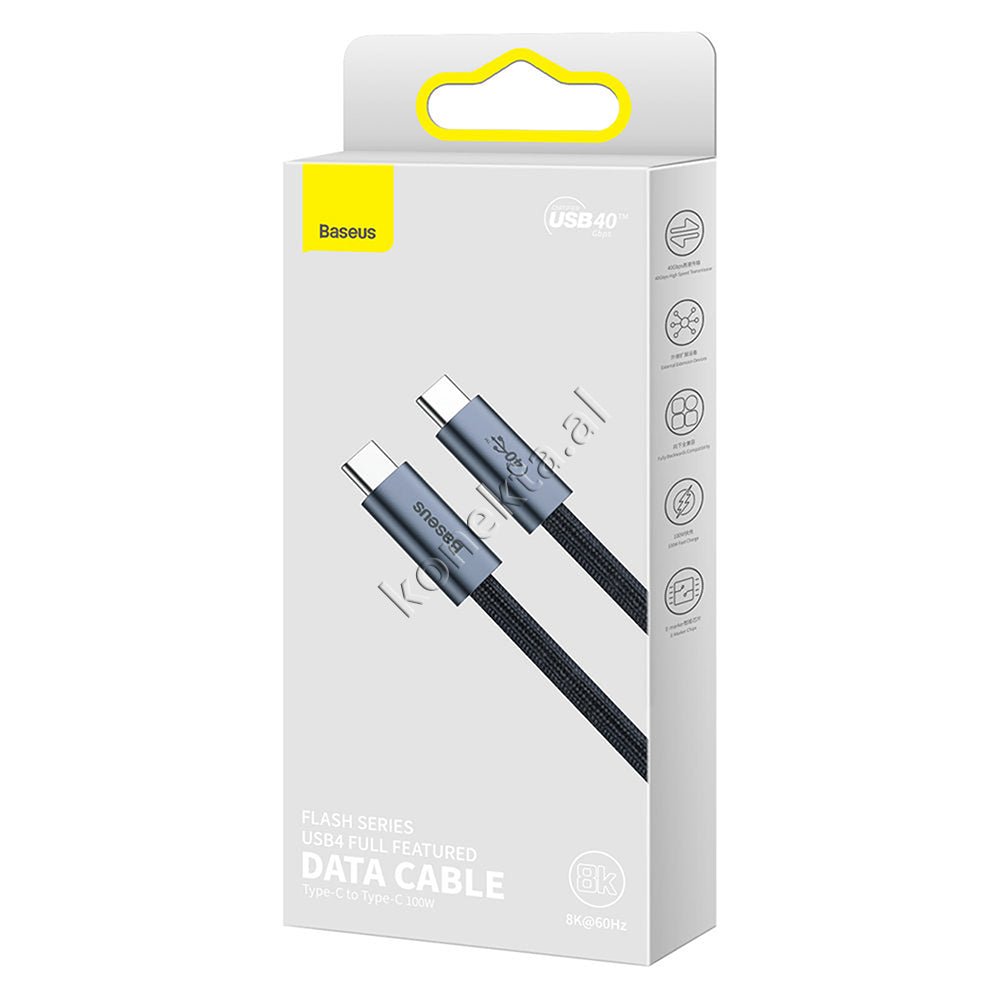 Baseus UBS4 Cable, Type-C to Type-C, 100W, 1m - Thumbnail 2