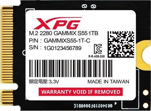 ADATA Gammix S55 SSD, 1TB, M.2 2230 PCI-E x4 Gen4 NVMe - Image 1
