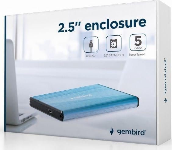 Gembird EE2-U3S-3-B Disk Enclosure, 2.5", SATA, Black - Thumbnail 2