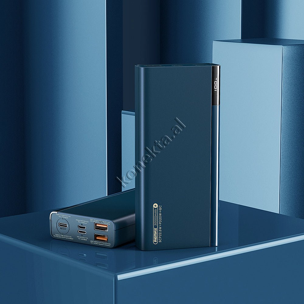 REMAX 30000mAh Power Bank, White / Blue - Thumbnail 4