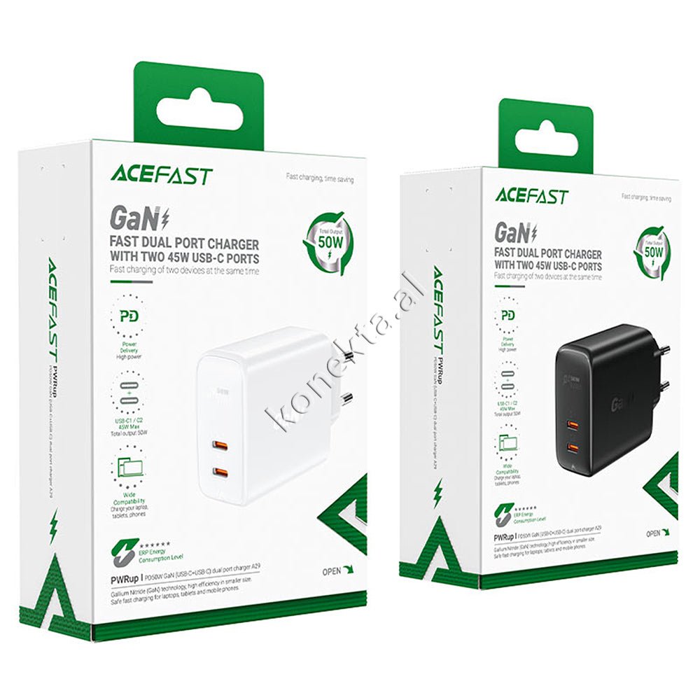 AceFast Adaptor Karikimi 50W Me 2 Porta Type-C - Thumbnail 2